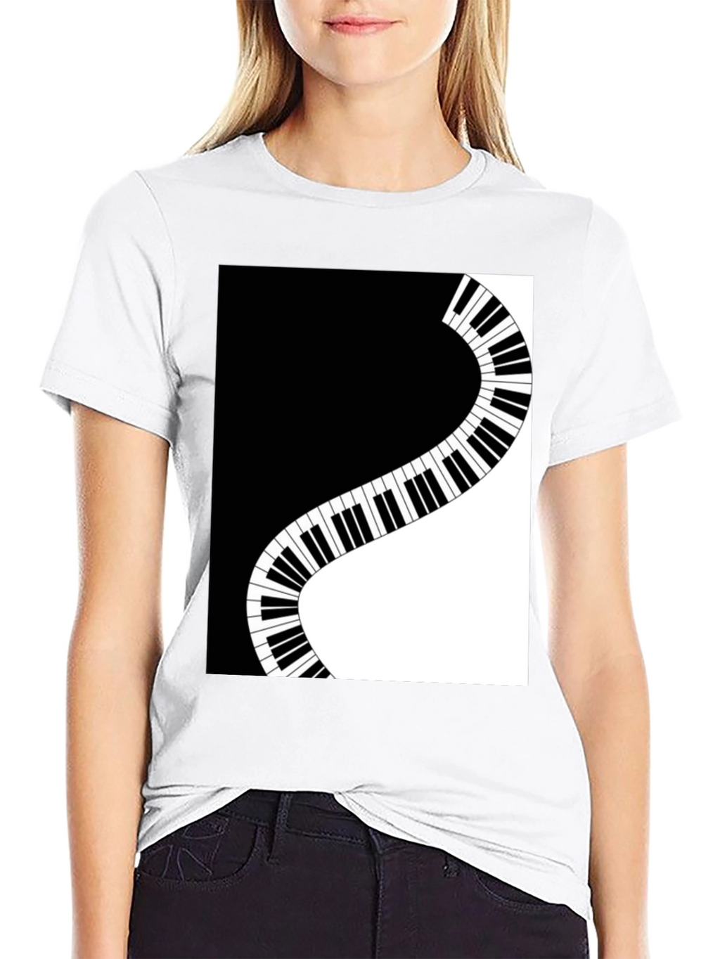 Stylish Piano Keys Graphic T-Shirt - Music Lover Tee