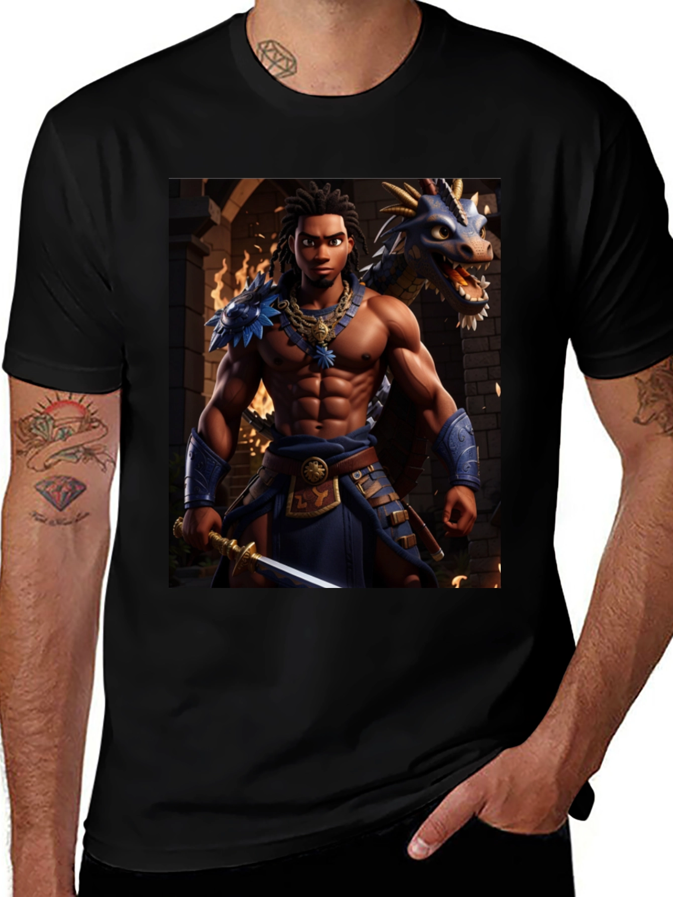 Warrior & Dragon Graphic Tee