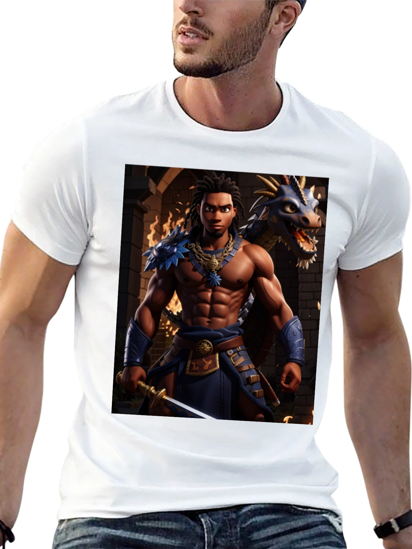 Warrior & Dragon Graphic Tee