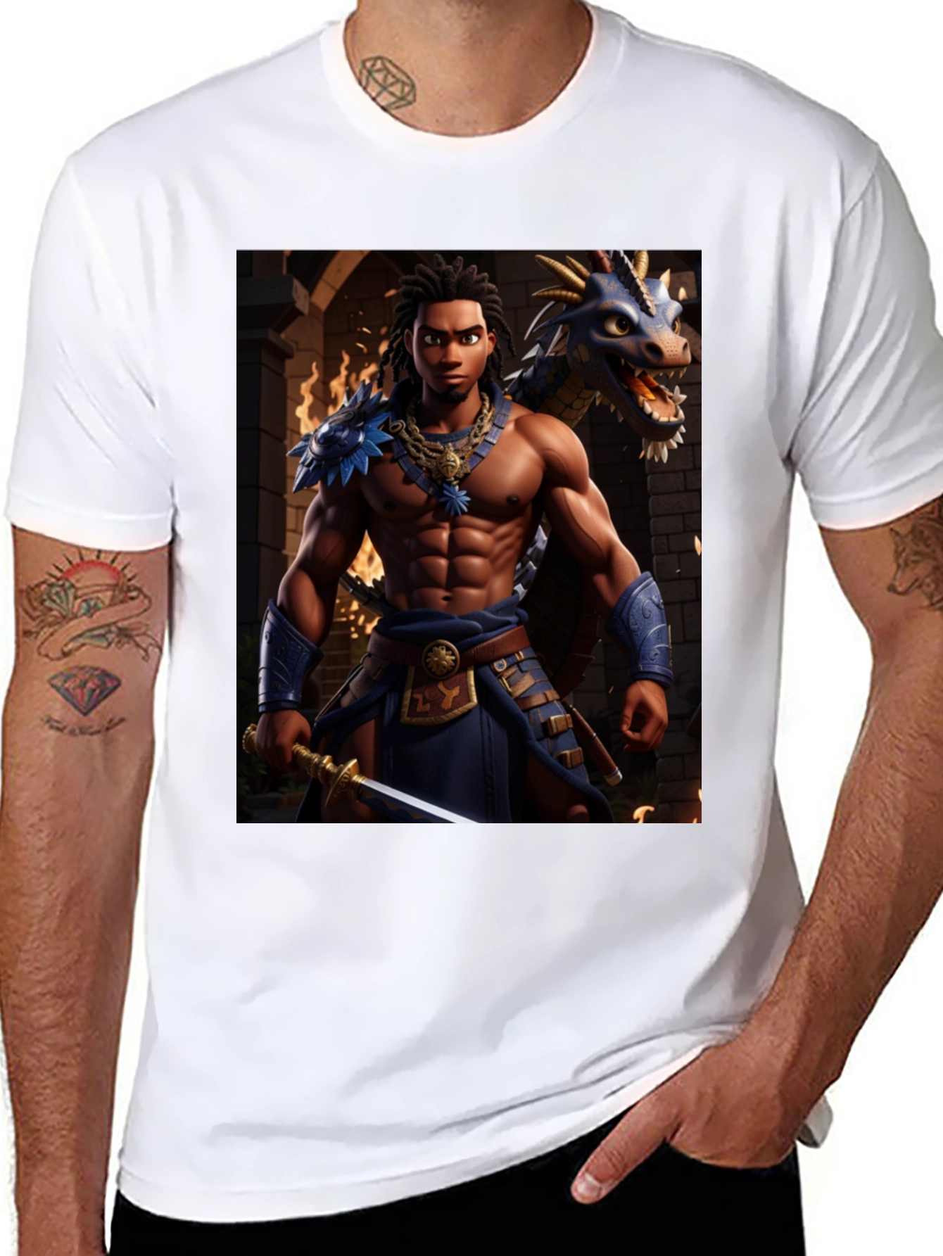 Warrior & Dragon Graphic Tee