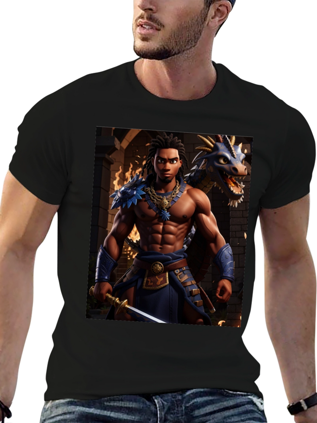 Warrior & Dragon Graphic Tee
