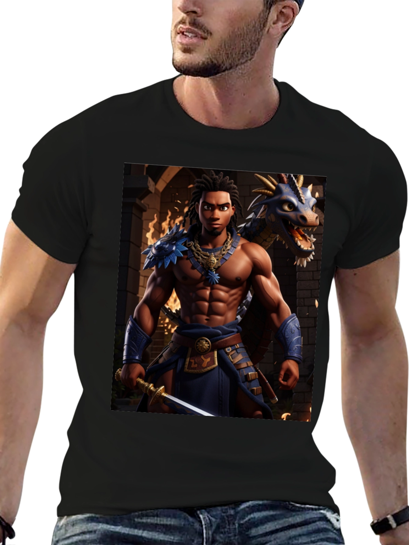 Warrior & Dragon Graphic Tee