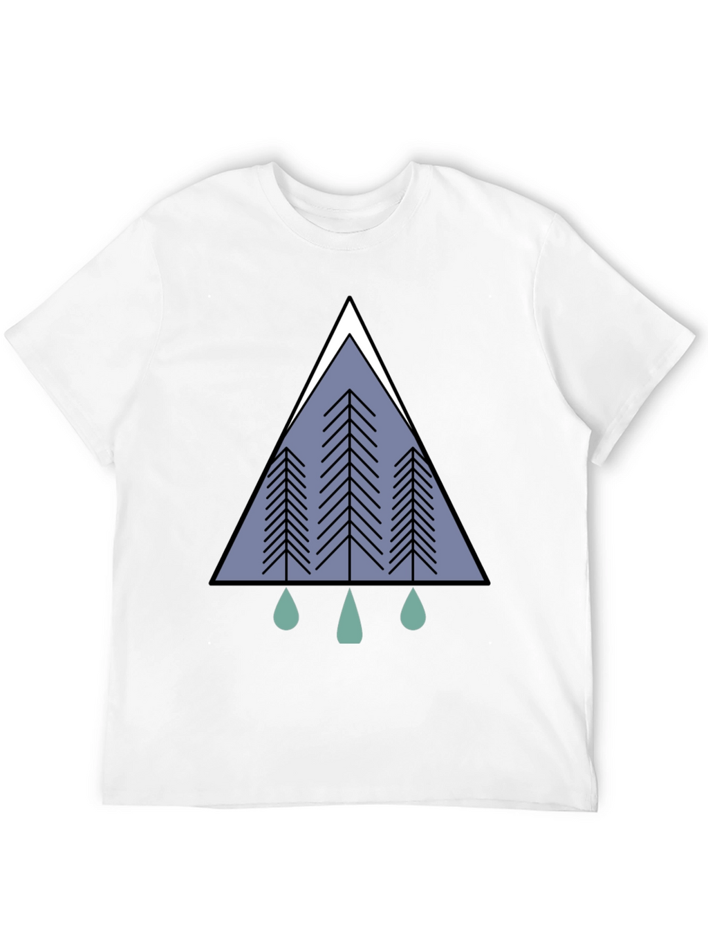 Geometric Forest Tee - Modern Nature Graphic T-Shirt