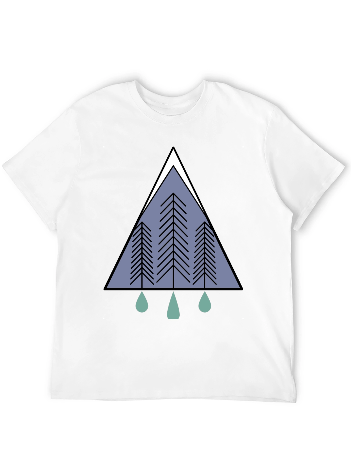 Geometric Forest Tee - Modern Nature Graphic T-Shirt