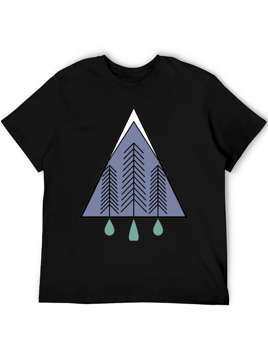 Geometric Forest Tee - Modern Nature Graphic T-Shirt