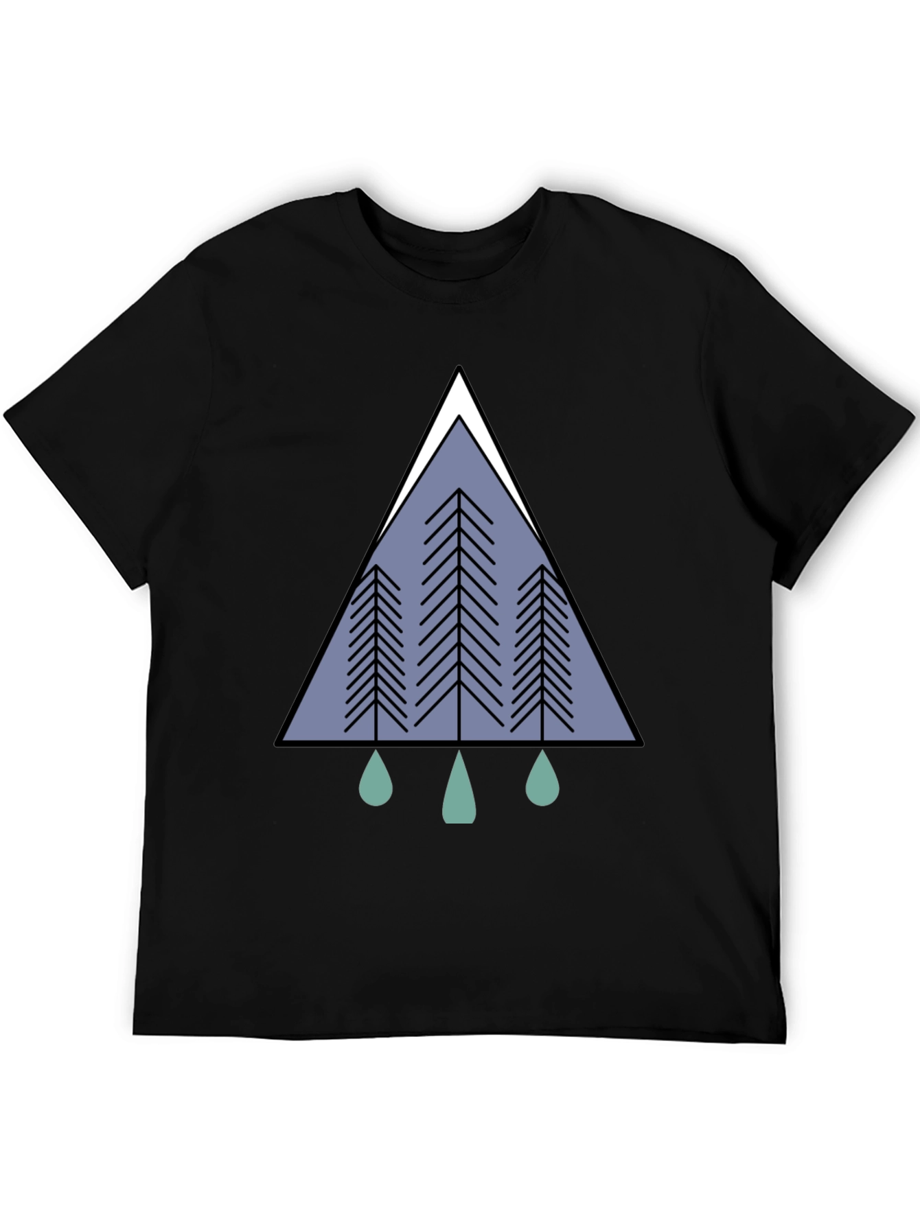 Geometric Forest Tee - Modern Nature Graphic T-Shirt
