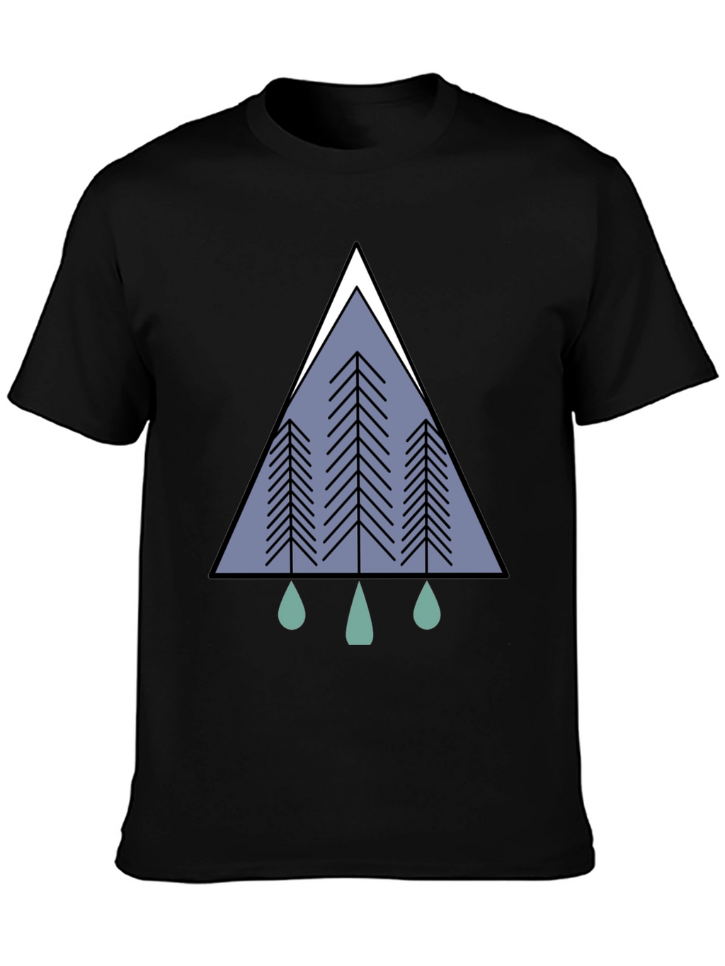 Geometric Forest Tee - Modern Nature Graphic T-Shirt