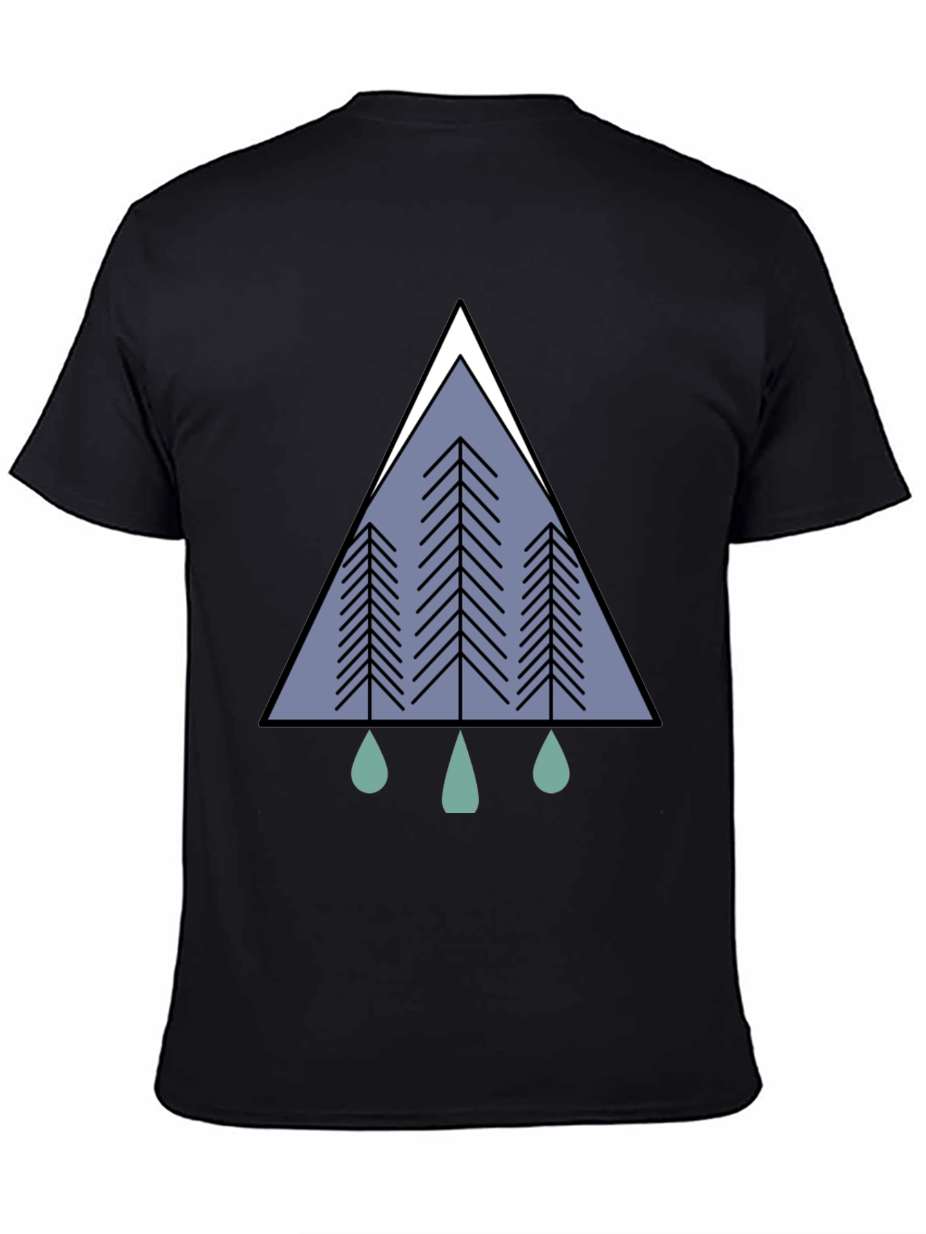 Geometric Forest Tee - Modern Nature Graphic T-Shirt