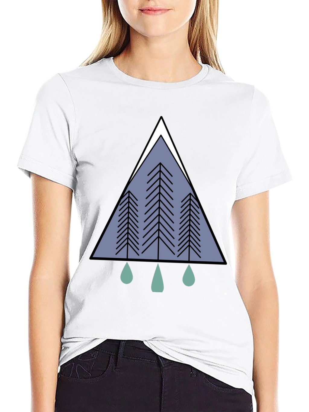 Geometric Forest Tee - Modern Nature Graphic T-Shirt