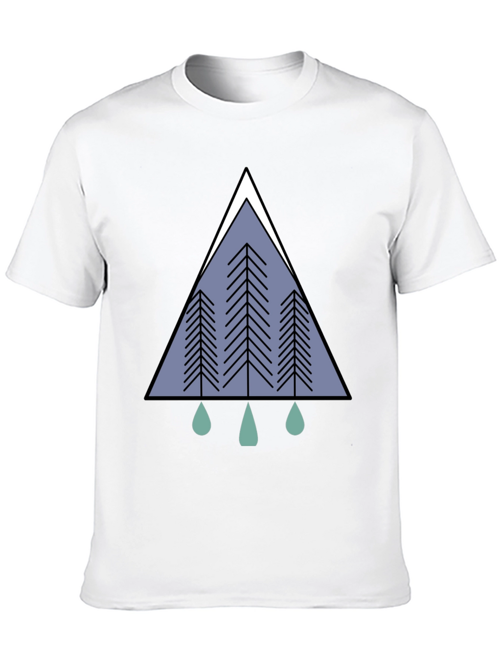 Geometric Forest Tee - Modern Nature Graphic T-Shirt