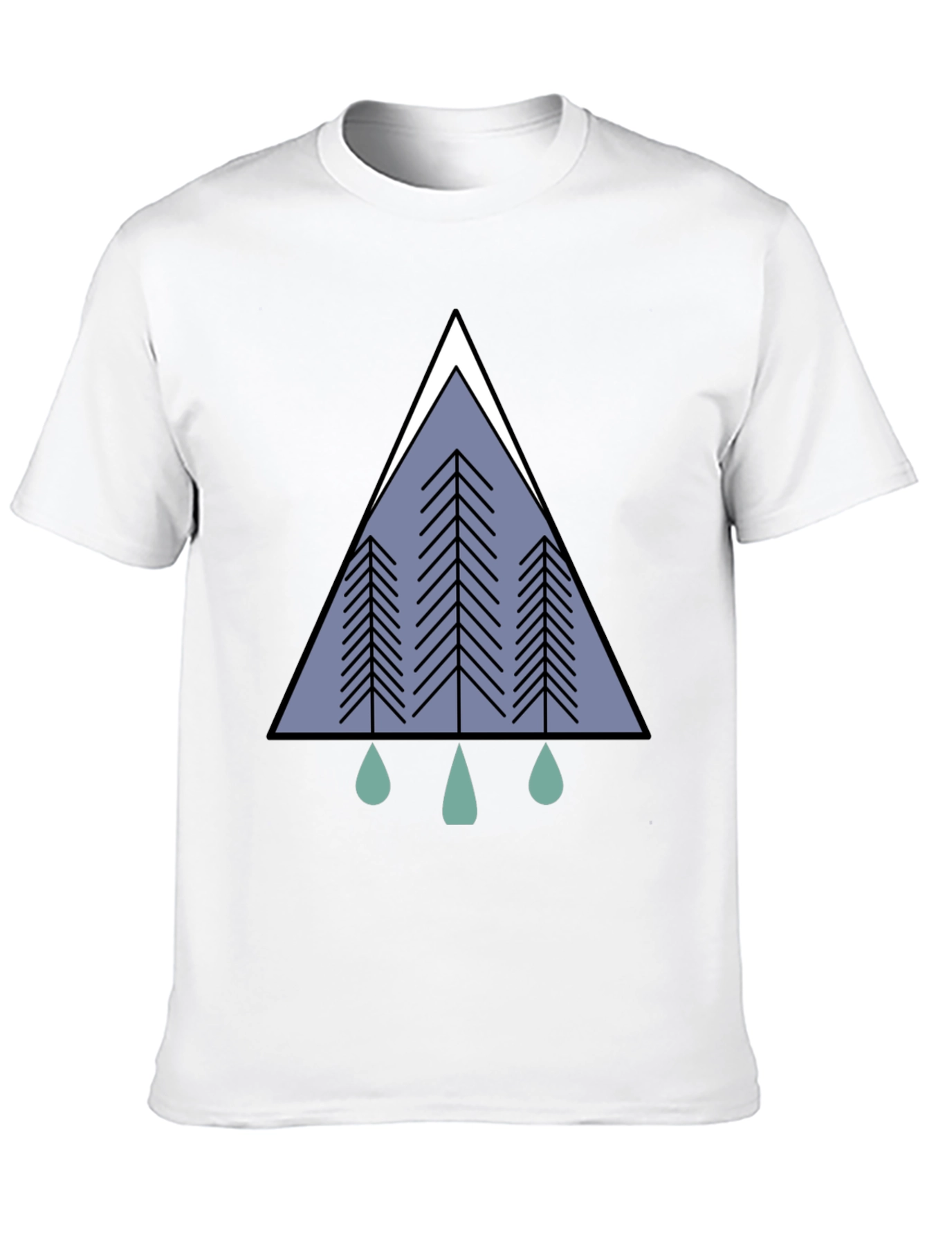 Geometric Forest Tee - Modern Nature Graphic T-Shirt