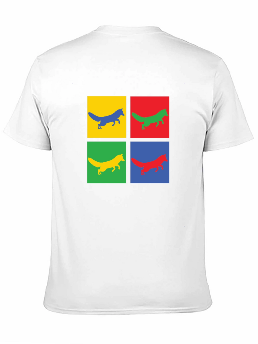 Pop Art Fox Graphic Tee - Black Cotton T-Shirt