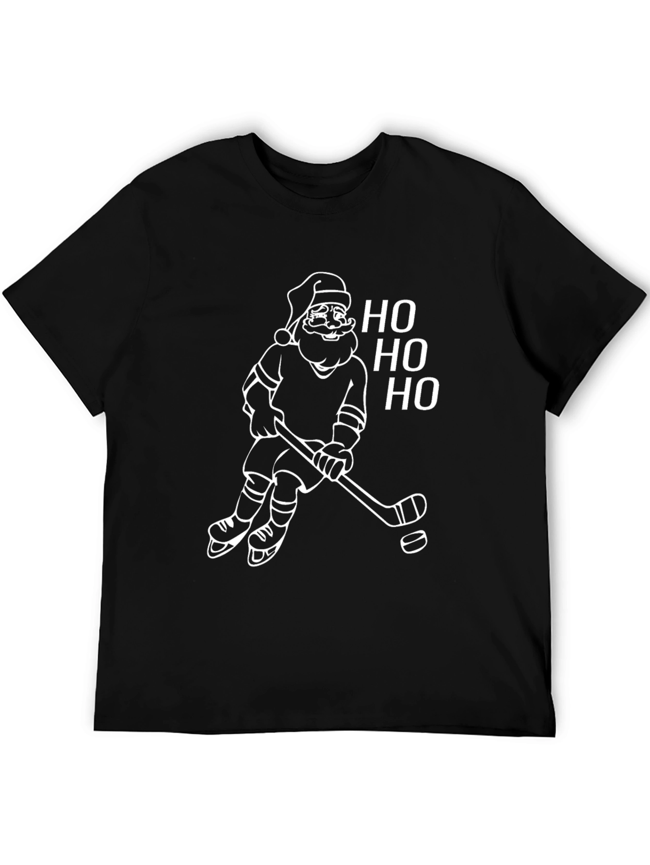 Santa Hockey Christmas T-Shirt - Ho Ho Ho!