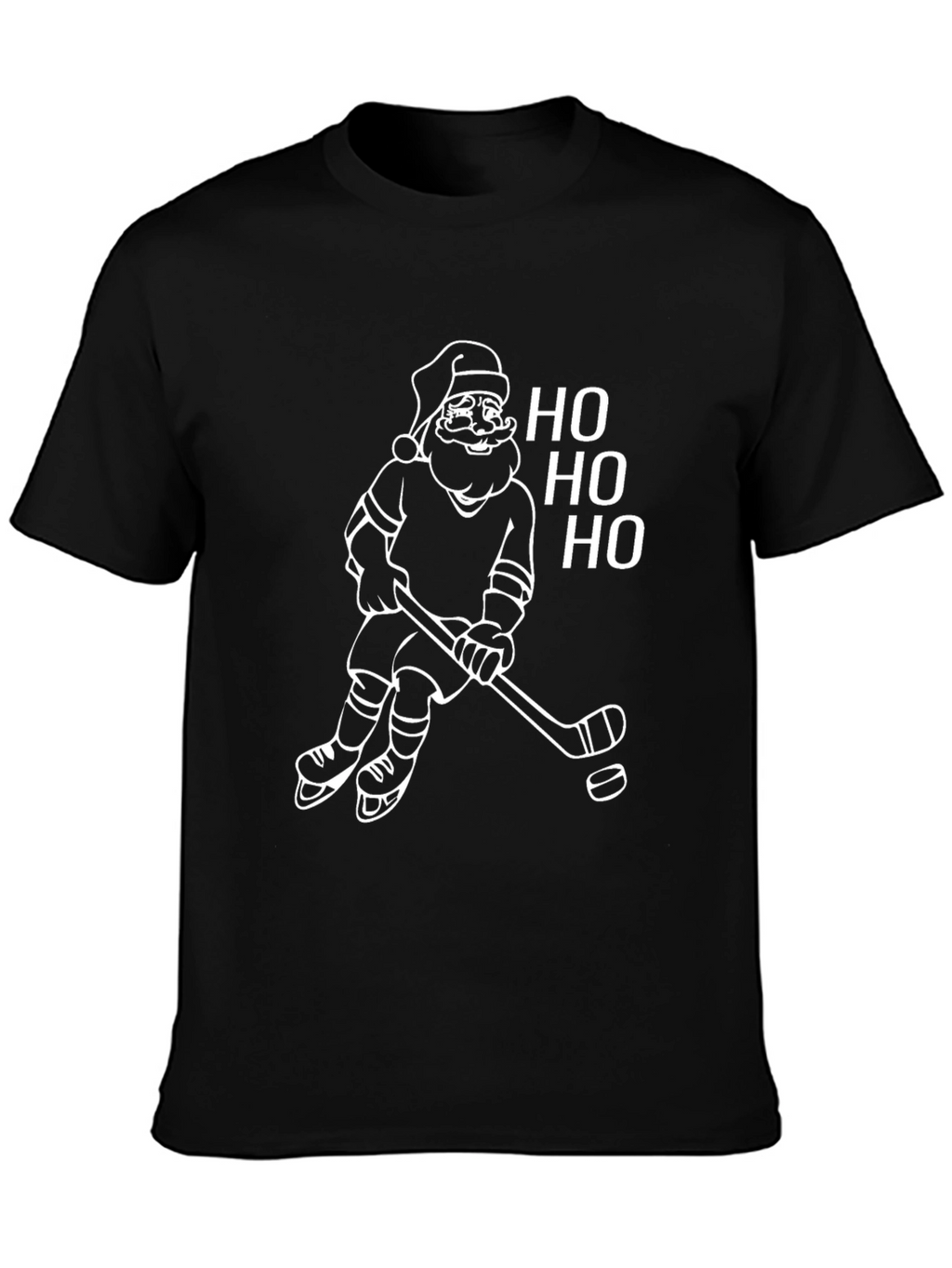 Santa Hockey Christmas T-Shirt - Ho Ho Ho!
