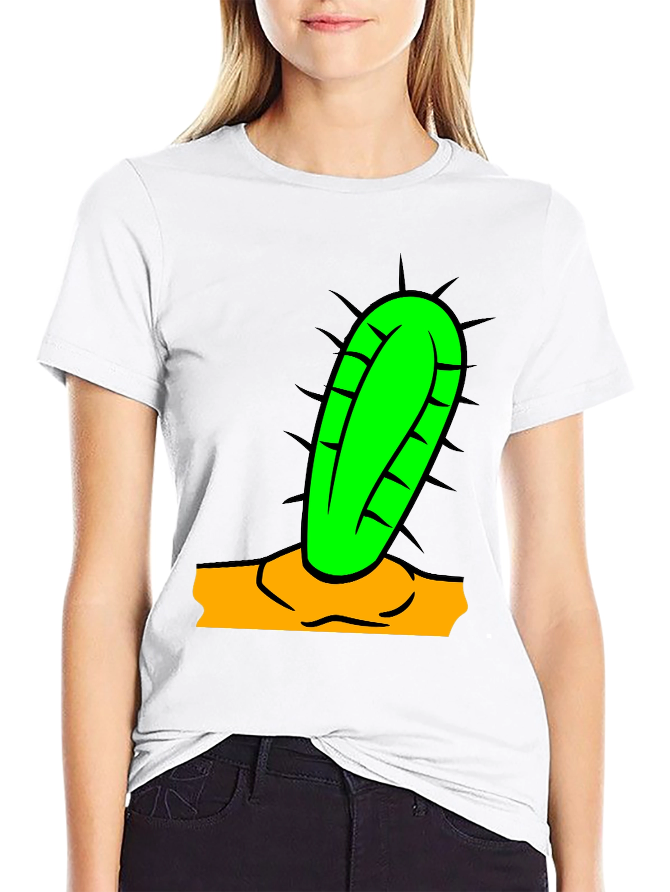 Cactus Graphic Tee - Black Cotton Blend Shirt