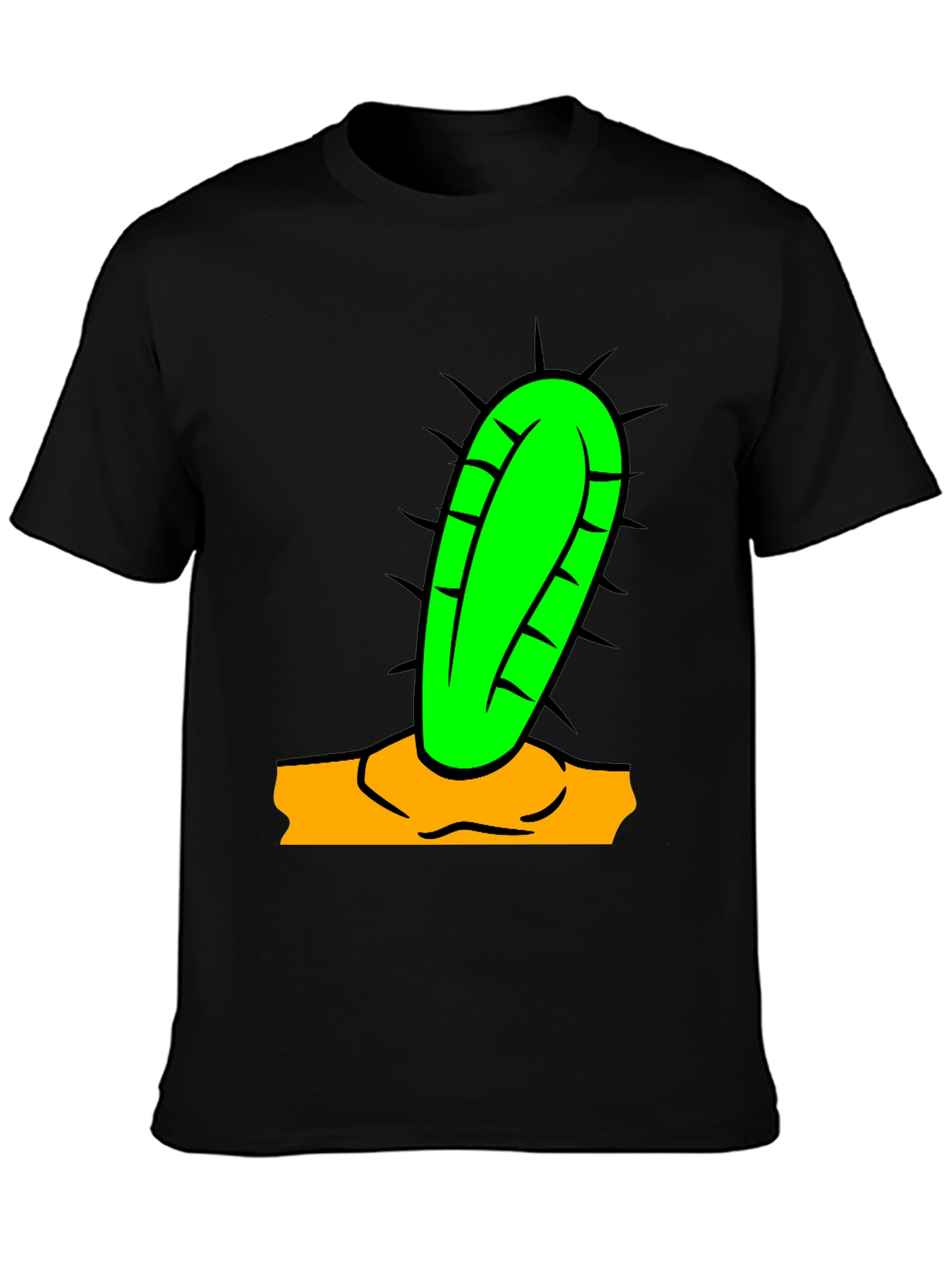 Cactus Graphic Tee - Black Cotton Blend Shirt