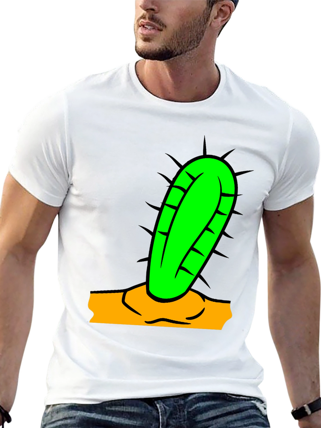 Cactus Graphic Tee - Black Cotton Blend Shirt