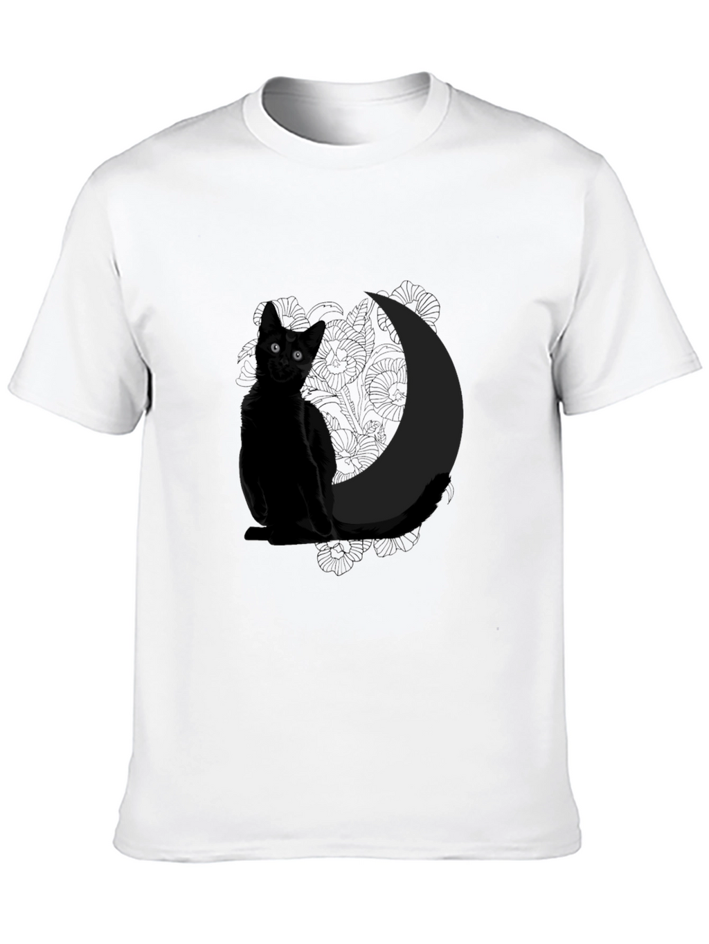 Black Cat & Moon Graphic Tee - Unisex