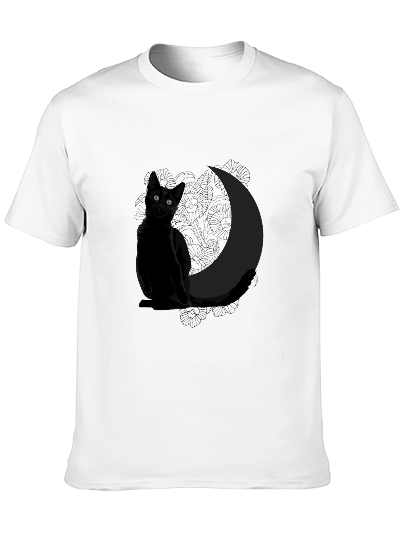 Black Cat & Moon Graphic Tee - Unisex