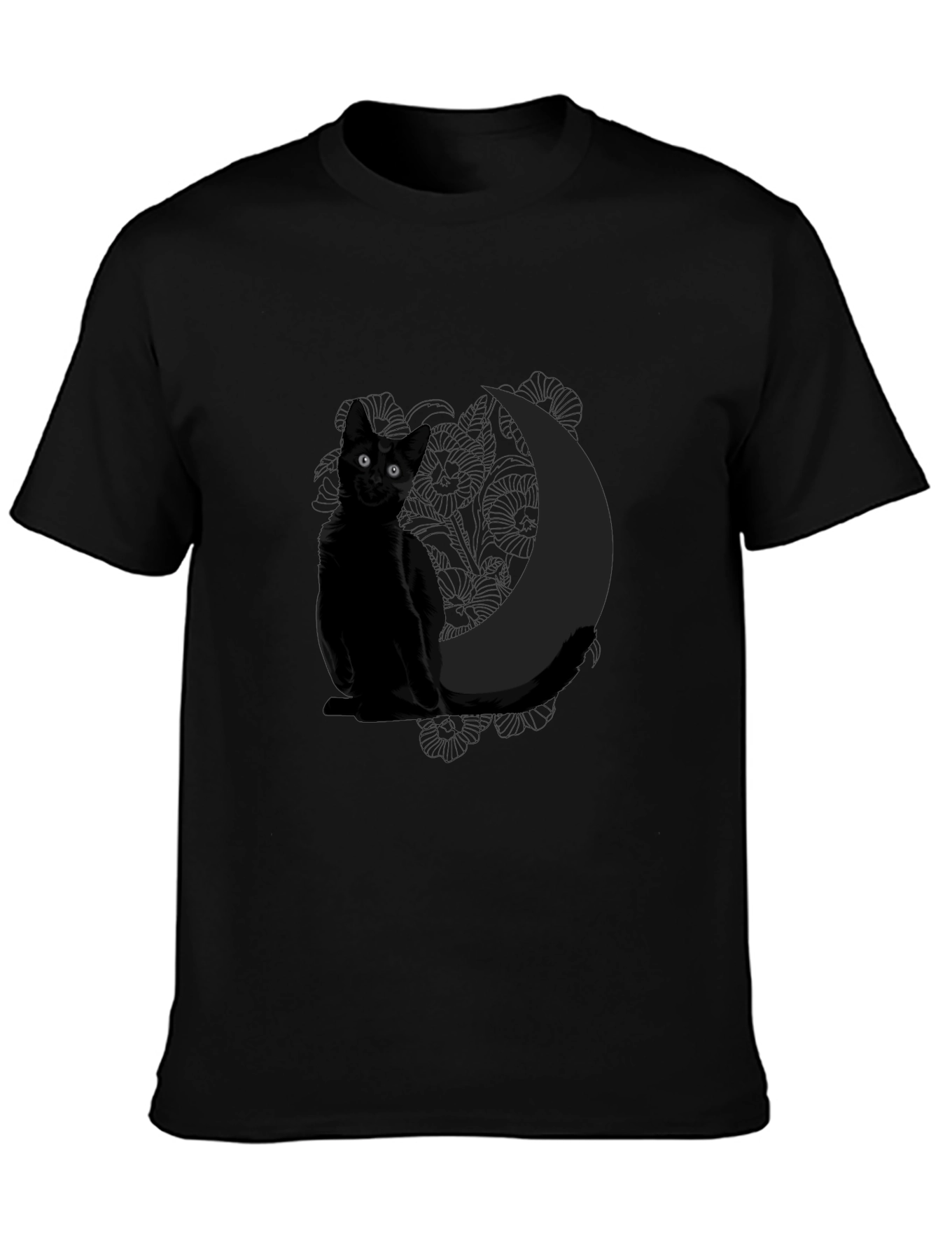 Black Cat & Moon Graphic Tee - Unisex