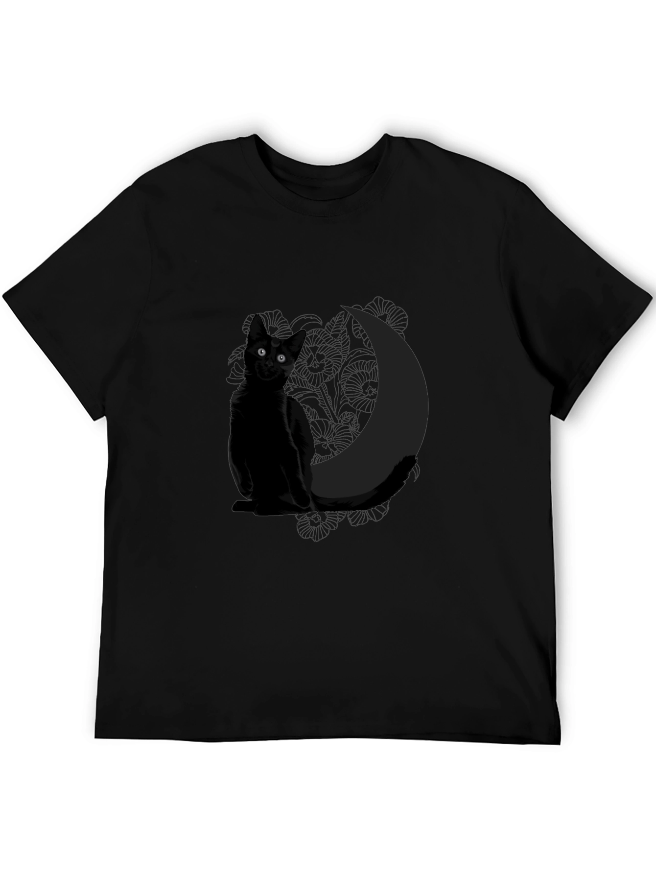 Black Cat & Moon Graphic Tee - Unisex