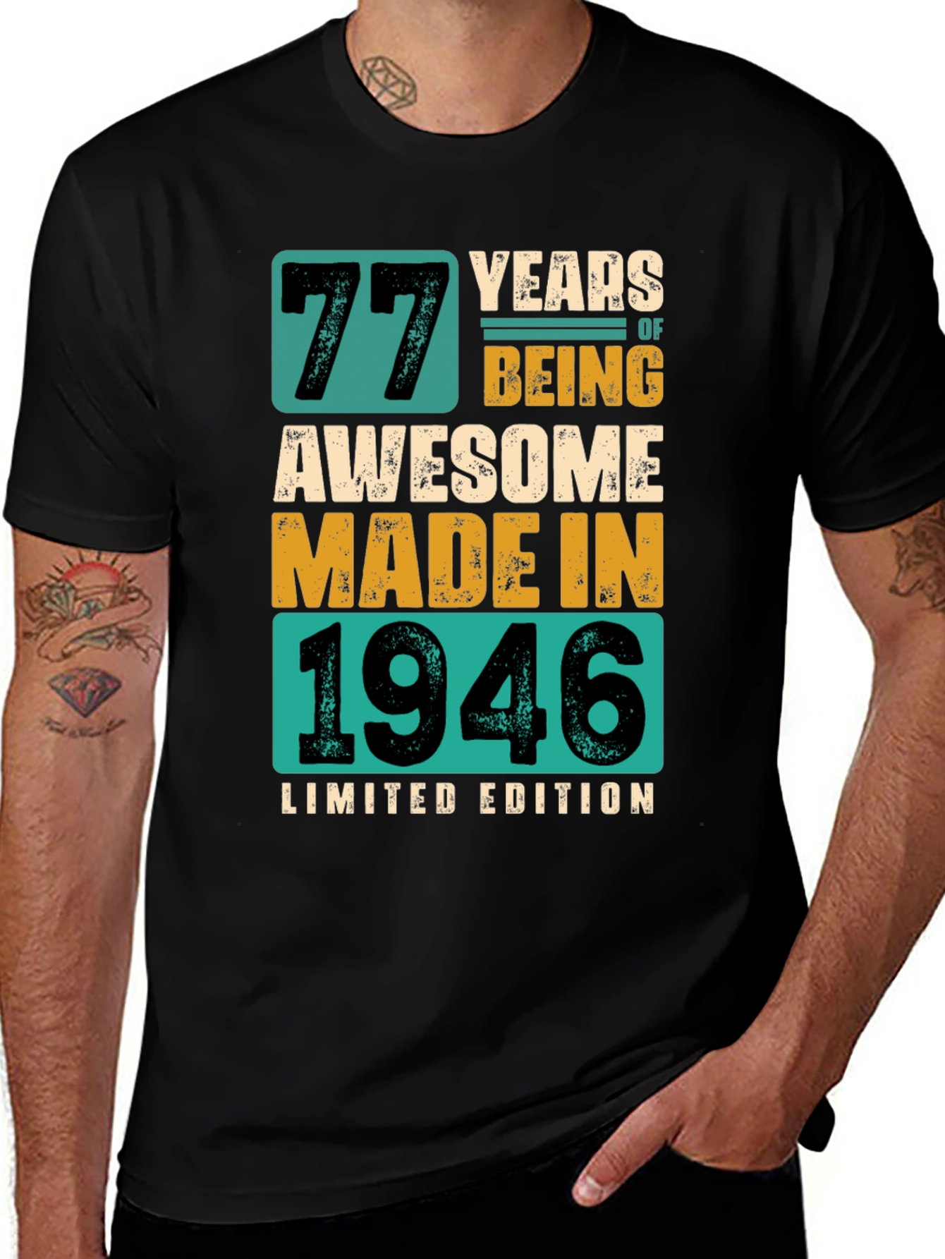 77 Years Awesome Made In 1946 Limited Edition T-Shirt