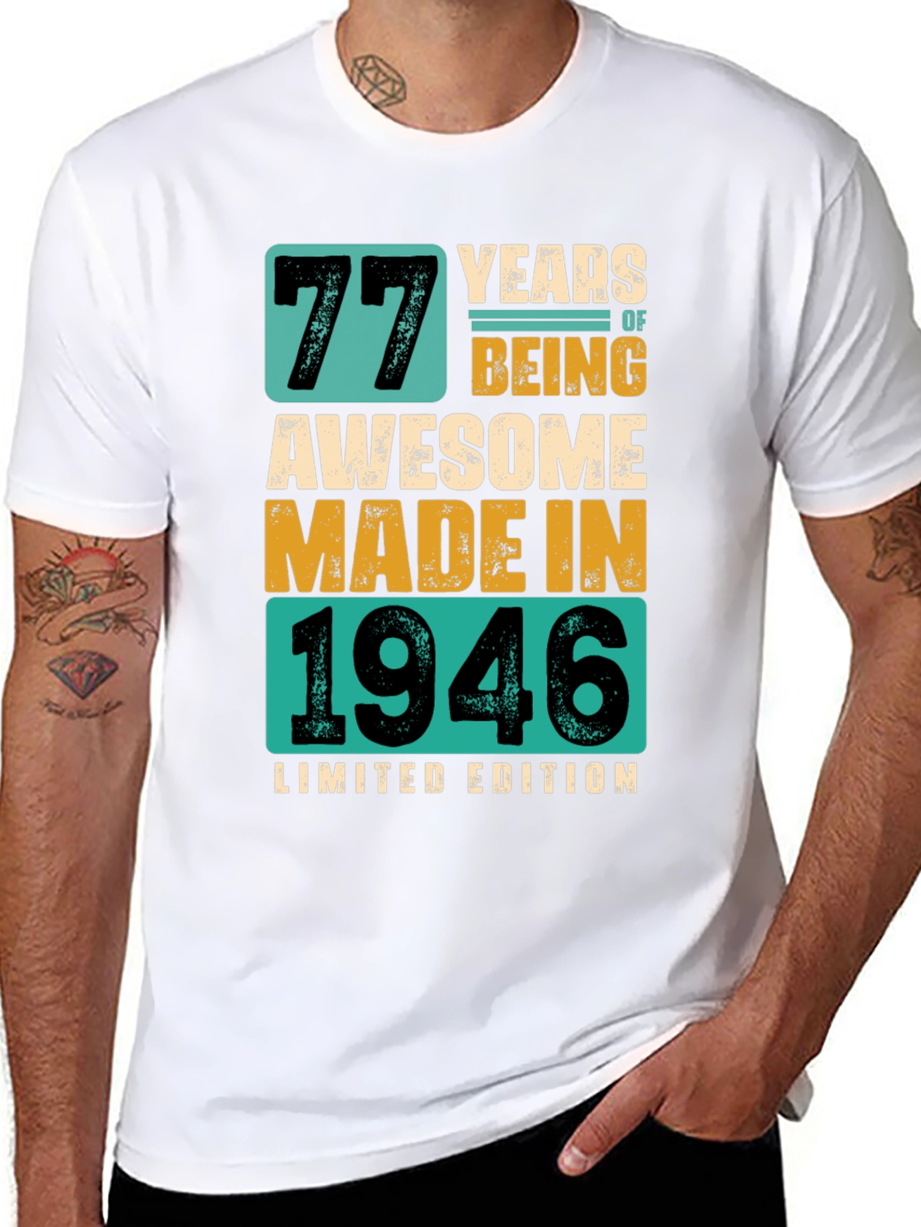 77 Years Awesome Made In 1946 Limited Edition T-Shirt