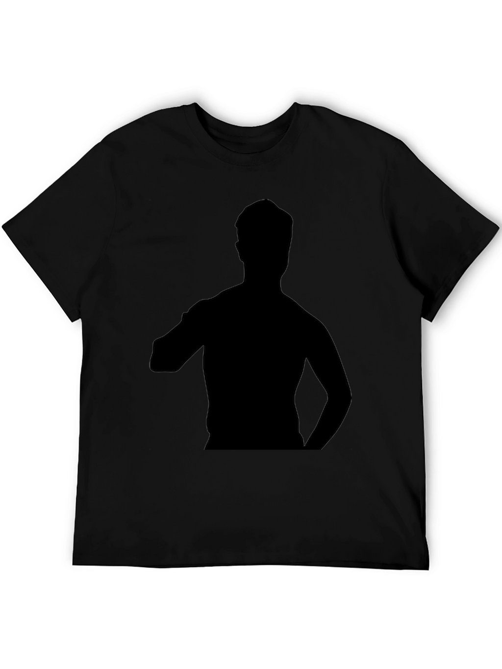 Mens Black T-Shirt with Silhouette Graphic