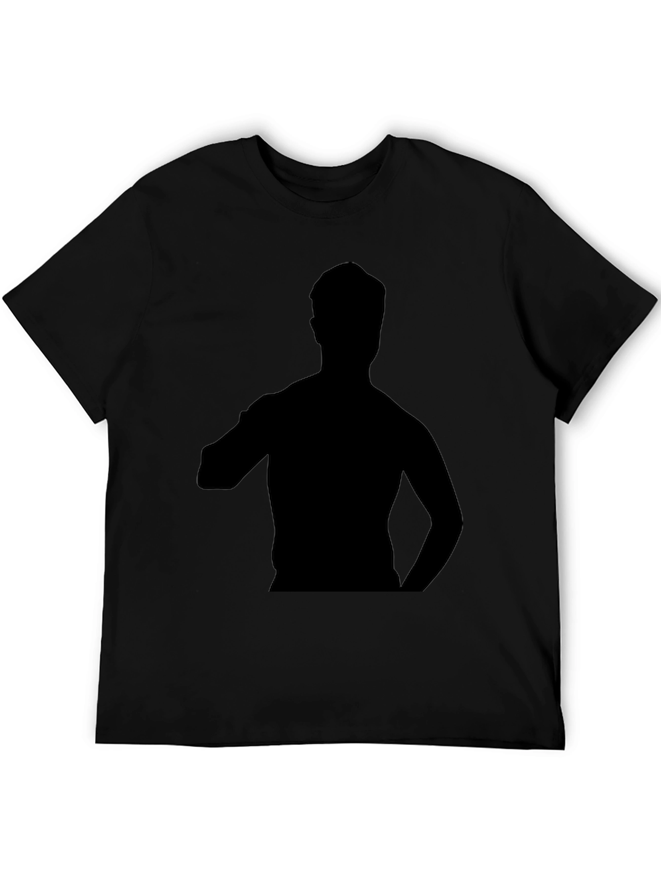 Mens Black T-Shirt with Silhouette Graphic
