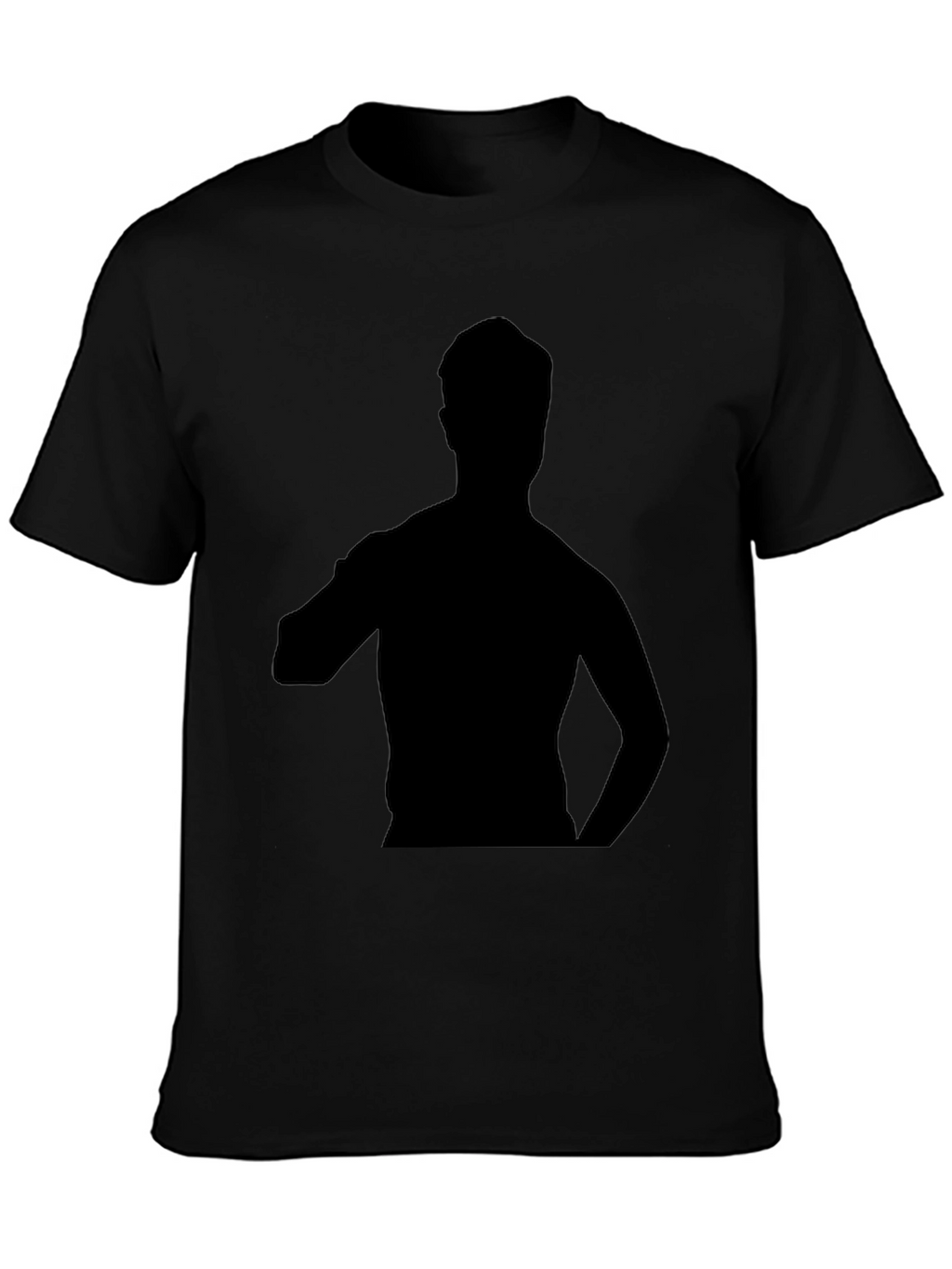 Mens Black T-Shirt with Silhouette Graphic