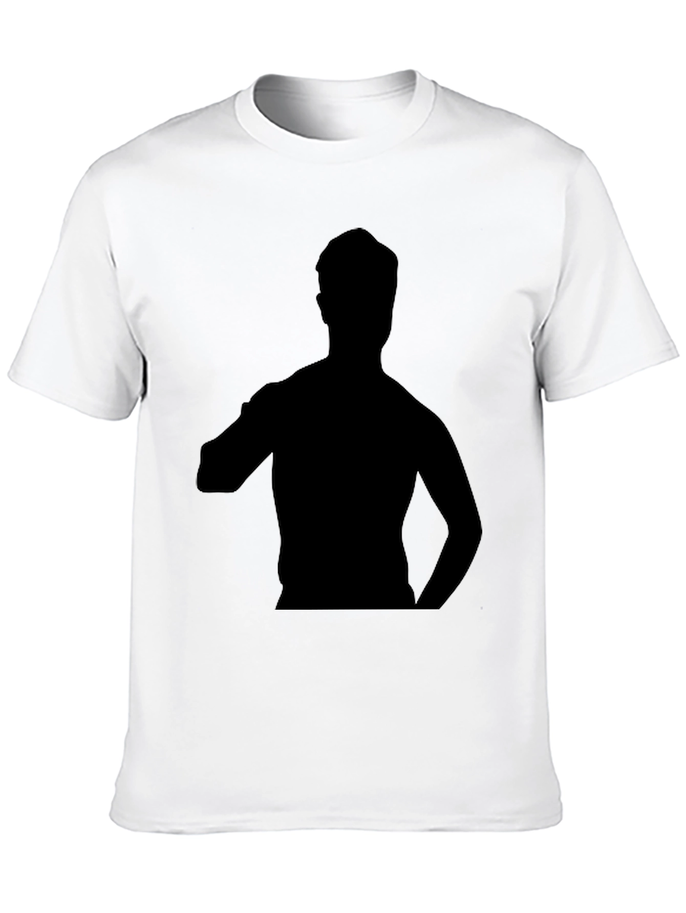 Mens Black T-Shirt with Silhouette Graphic