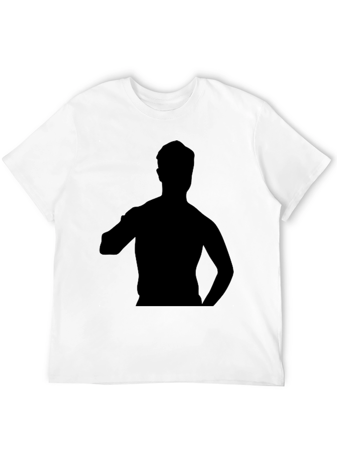 Mens Black T-Shirt with Silhouette Graphic