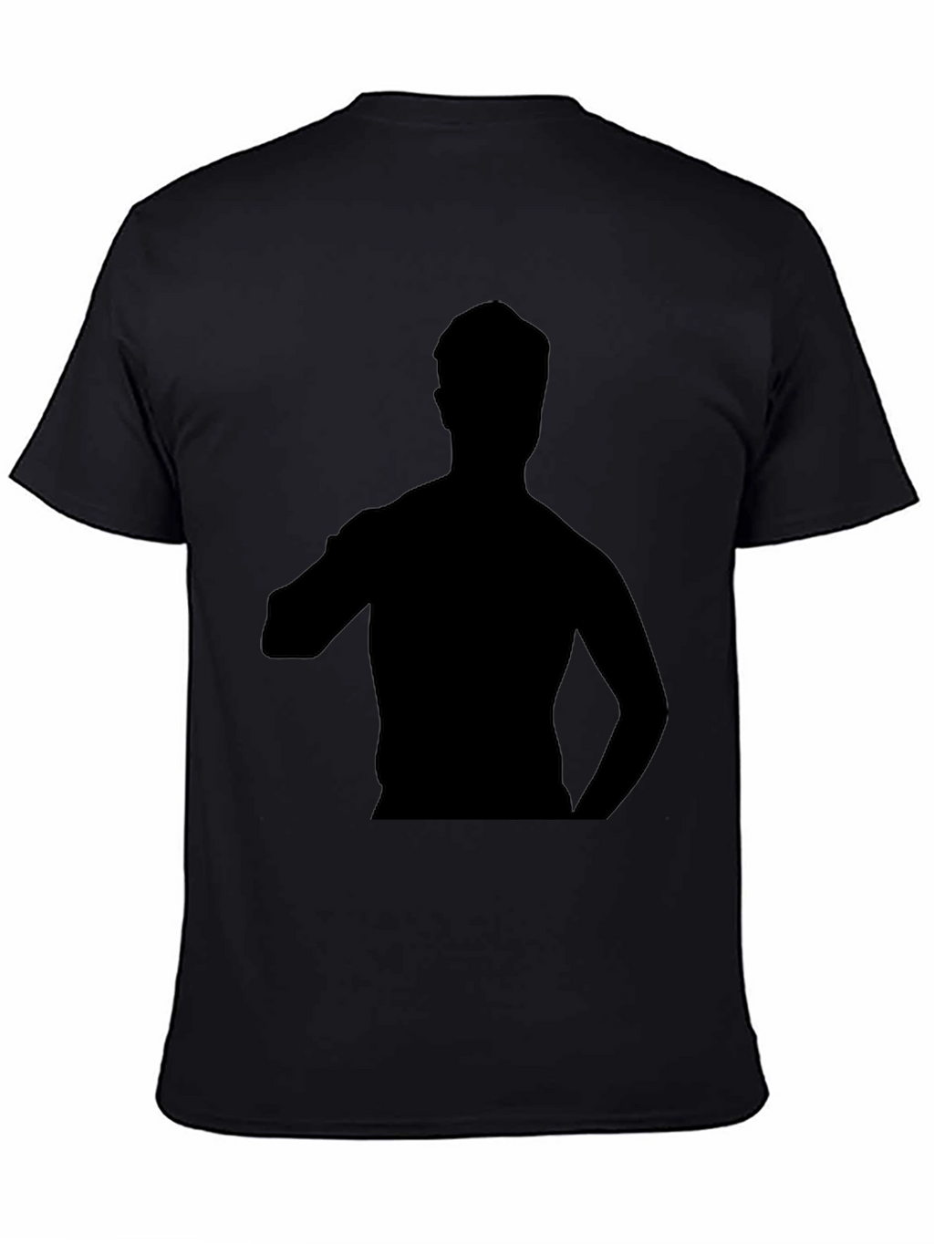 Mens Black T-Shirt with Silhouette Graphic