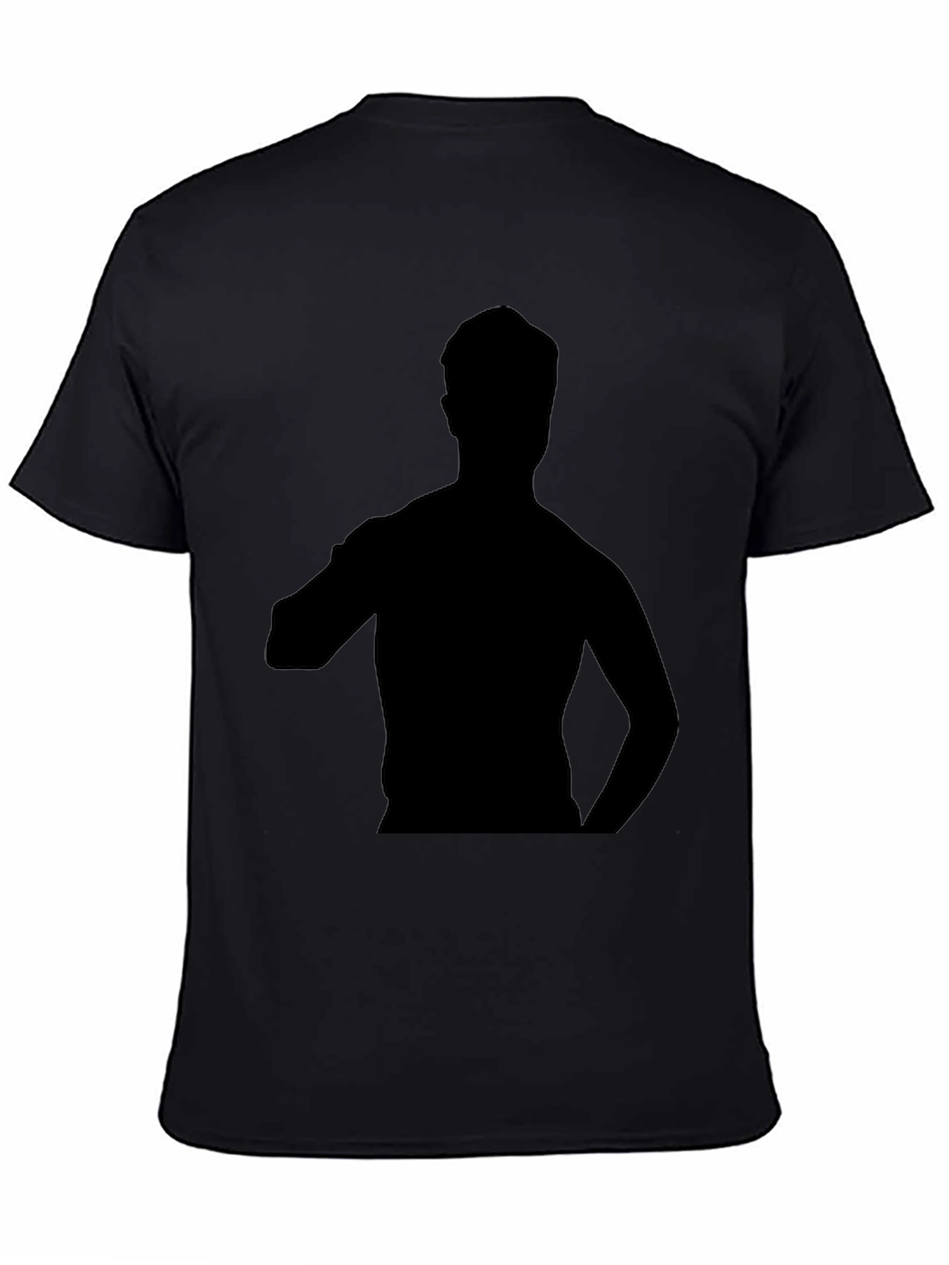 Mens Black T-Shirt with Silhouette Graphic
