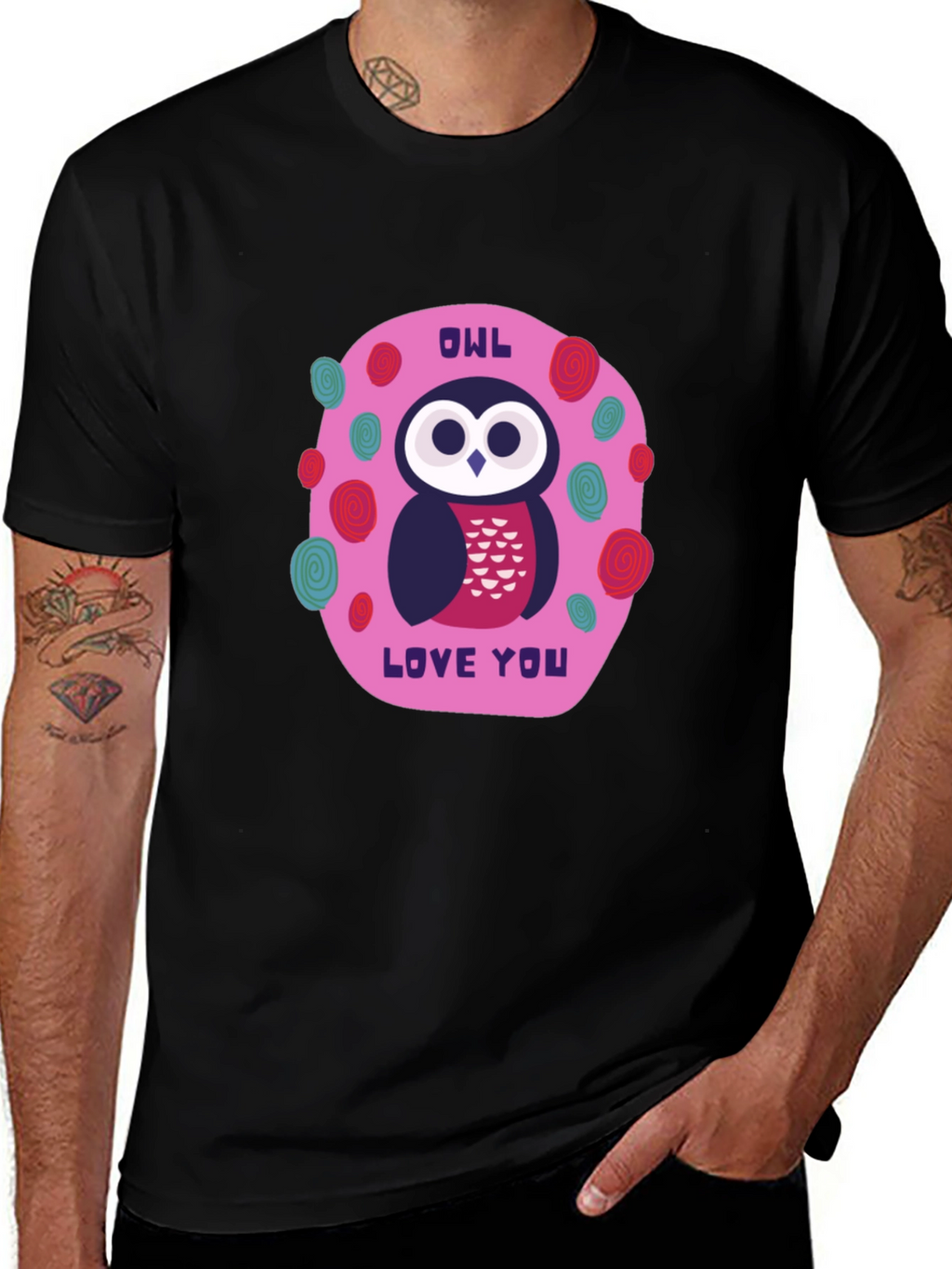Owl Love You Graphic Tee - Black