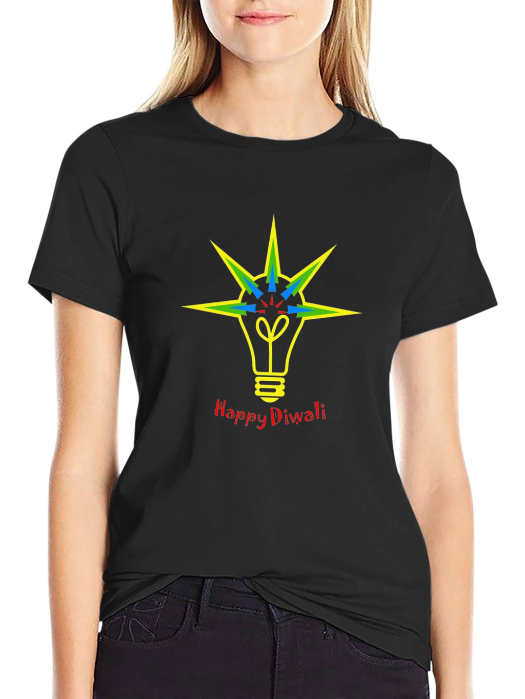 Happy Diwali Lightbulb Graphic Tee