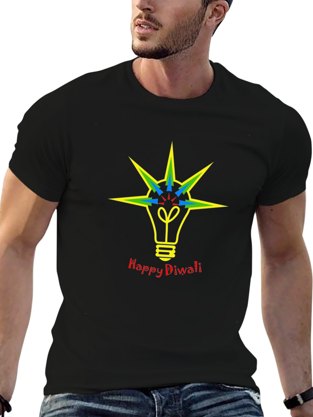 Happy Diwali Lightbulb Graphic Tee