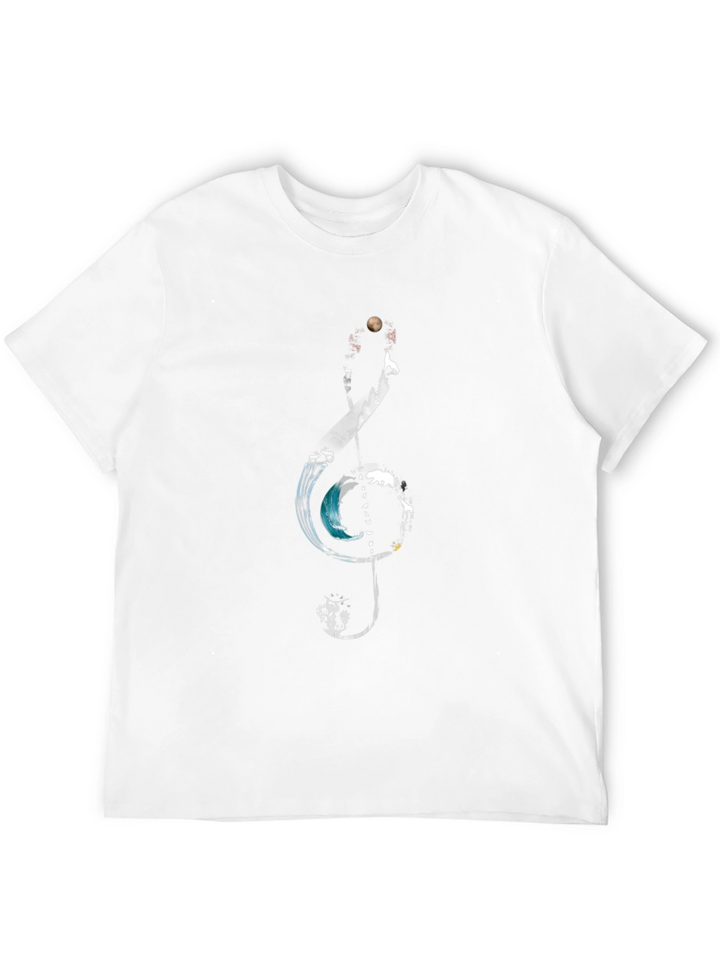 Nature Treble Clef Graphic Tee - Black
