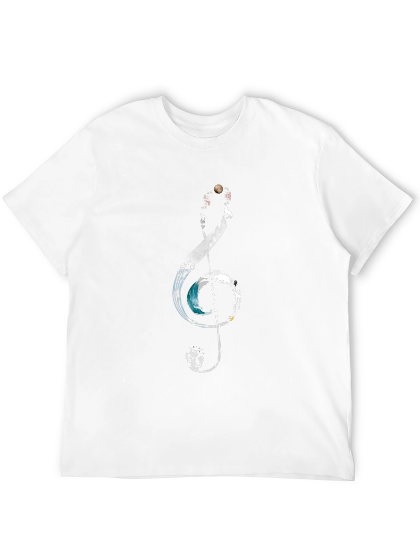 Nature Treble Clef Graphic Tee - Black