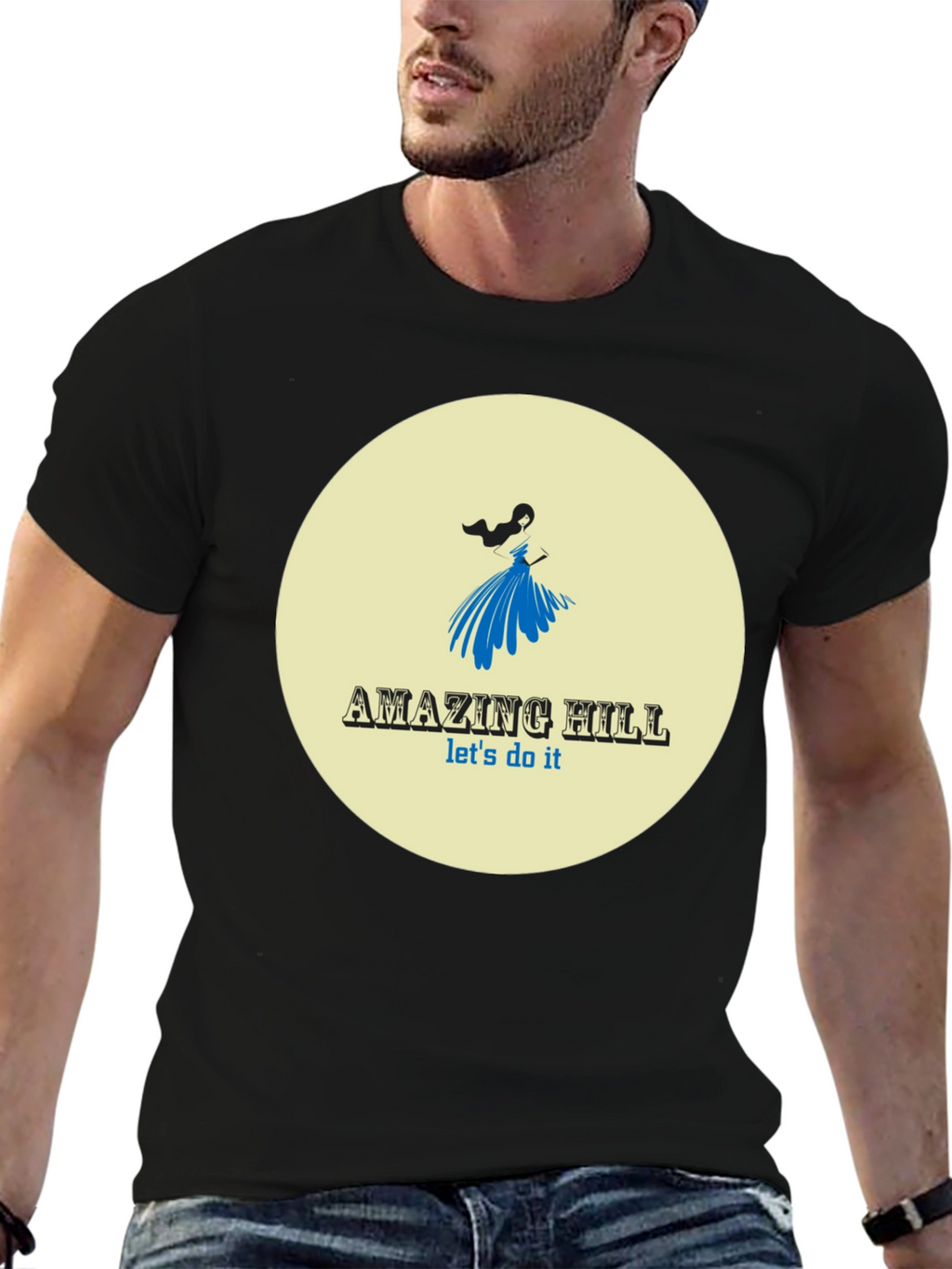 Amazing Hill T-Shirt Black Stylish Graphic Tee