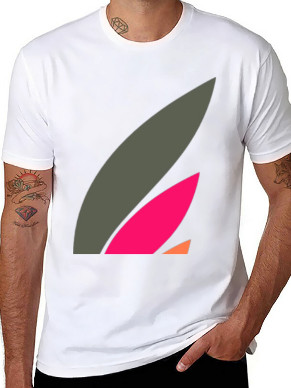 Abstract Graphic Black Tee - Modern Casual Style