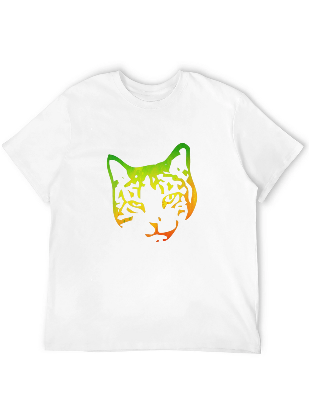 Gradient Cat Graphic Black Tee