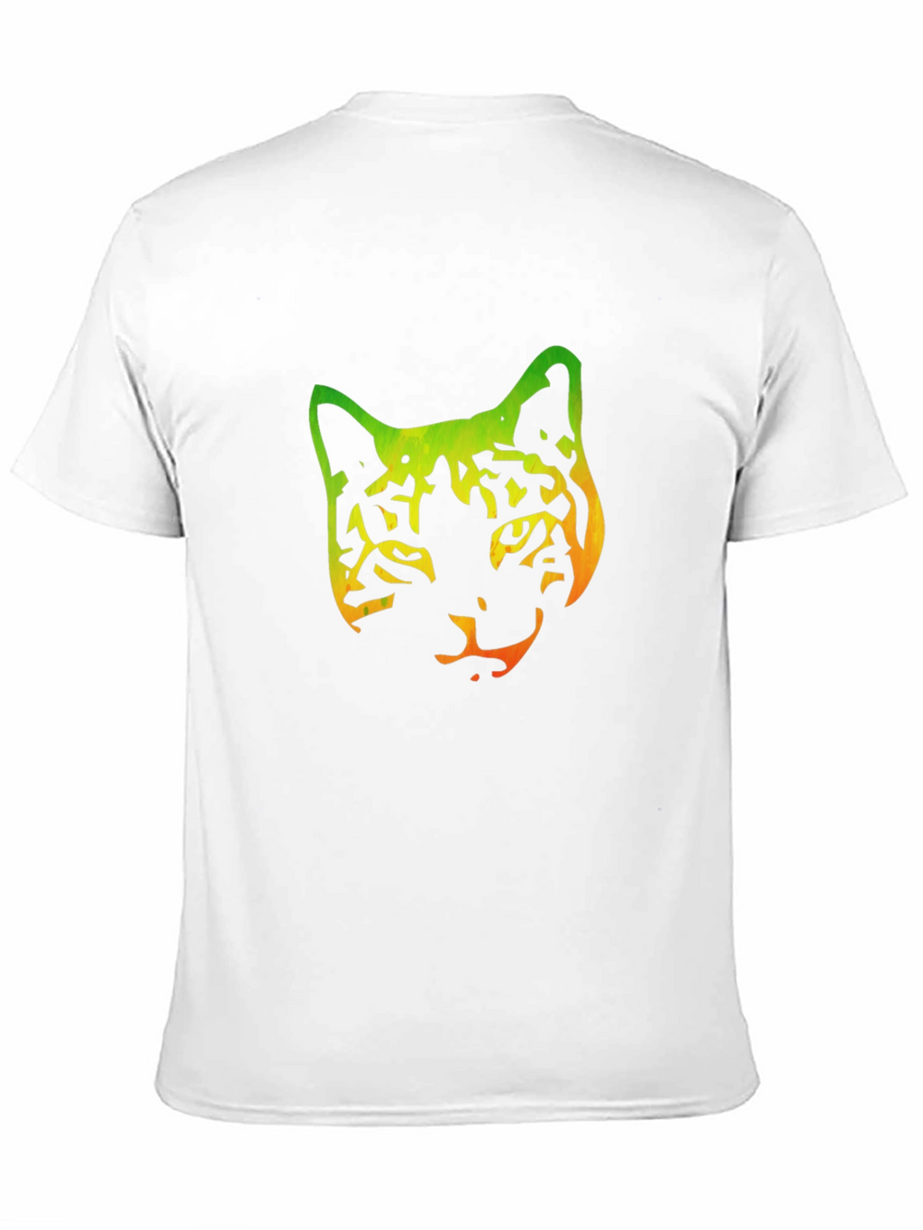 Gradient Cat Graphic Black Tee