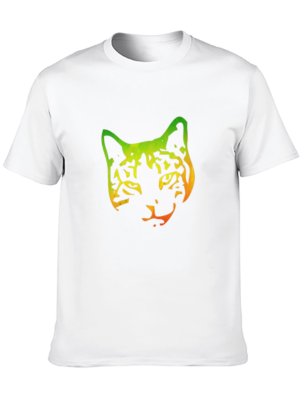 Gradient Cat Graphic Black Tee