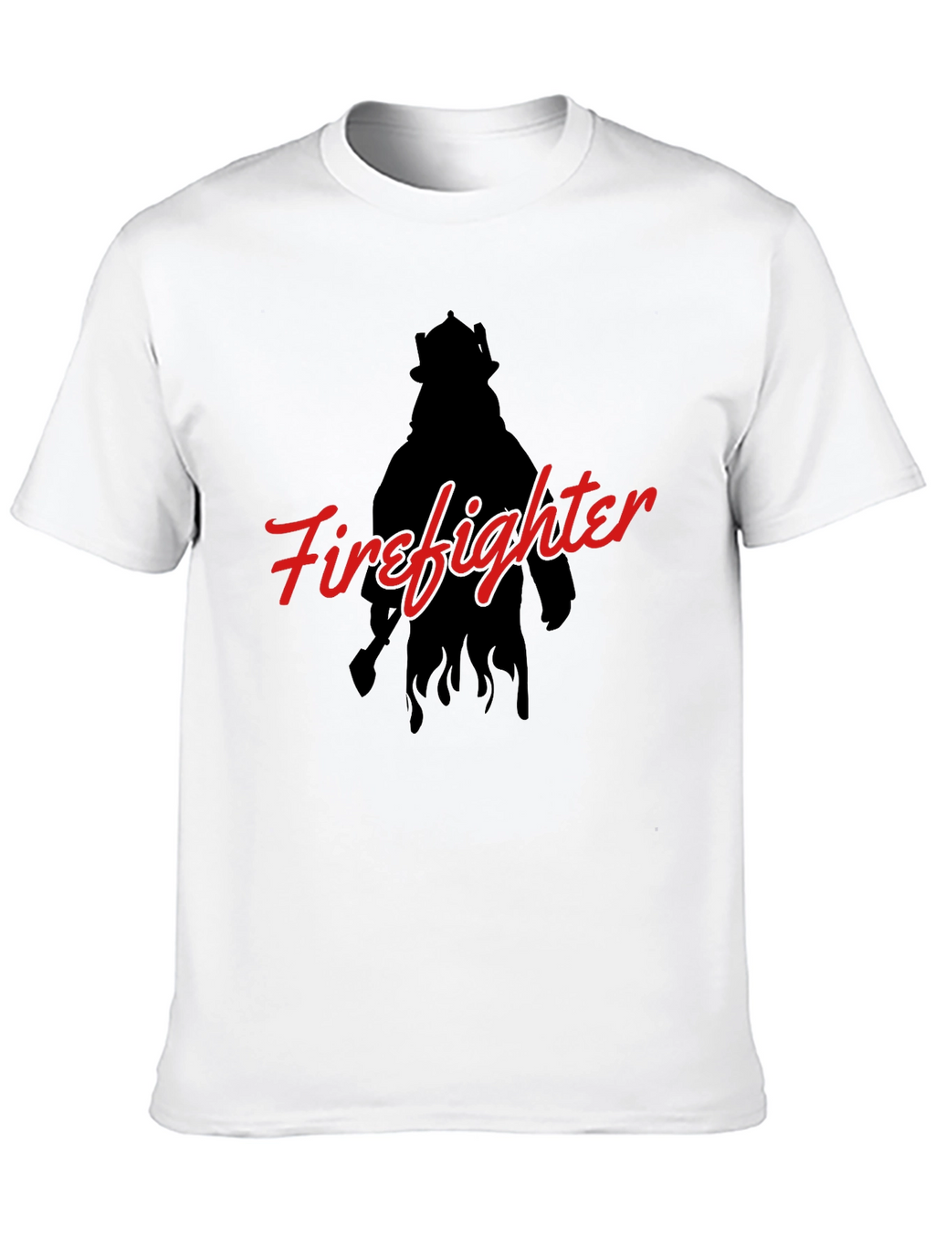 Firefighter Silhouette Graphic T-Shirt - Black