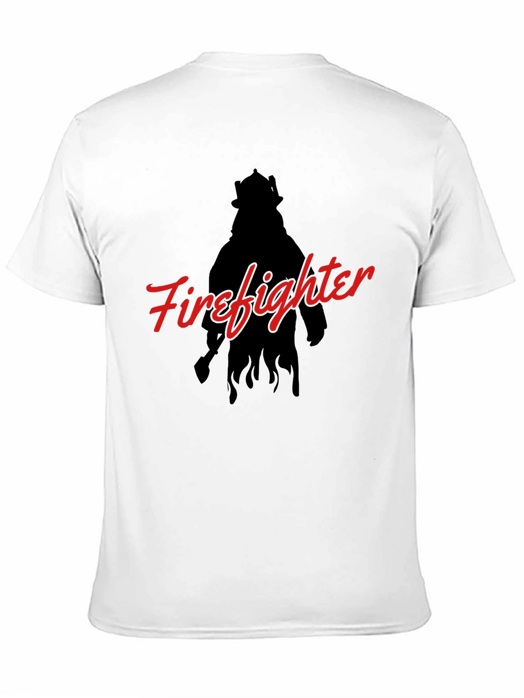 Firefighter Silhouette Graphic T-Shirt - Black