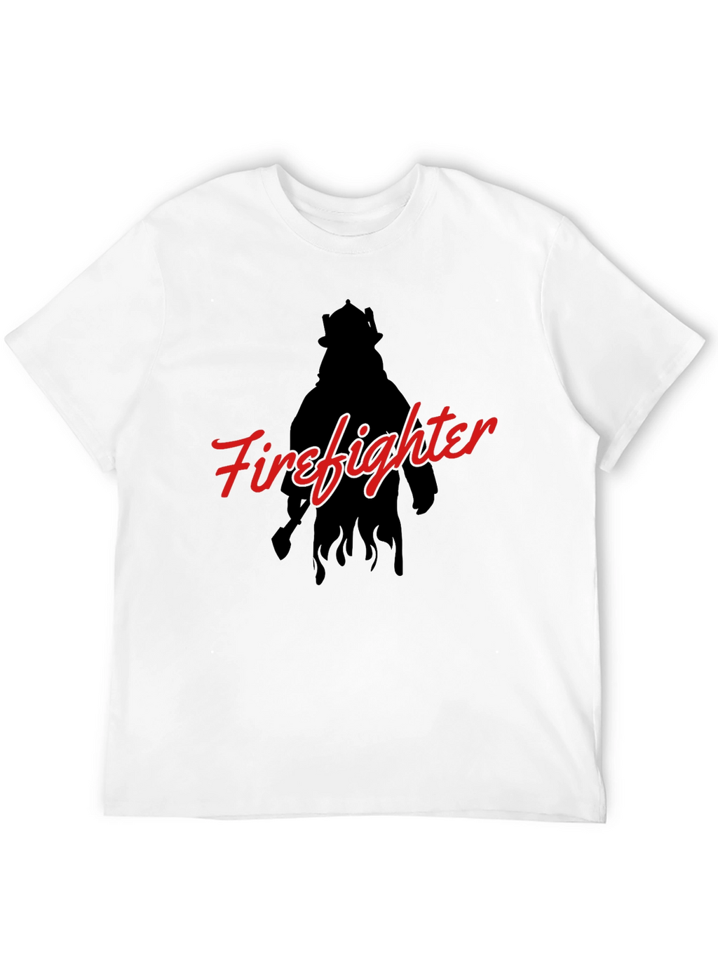 Firefighter Silhouette Graphic T-Shirt - Black