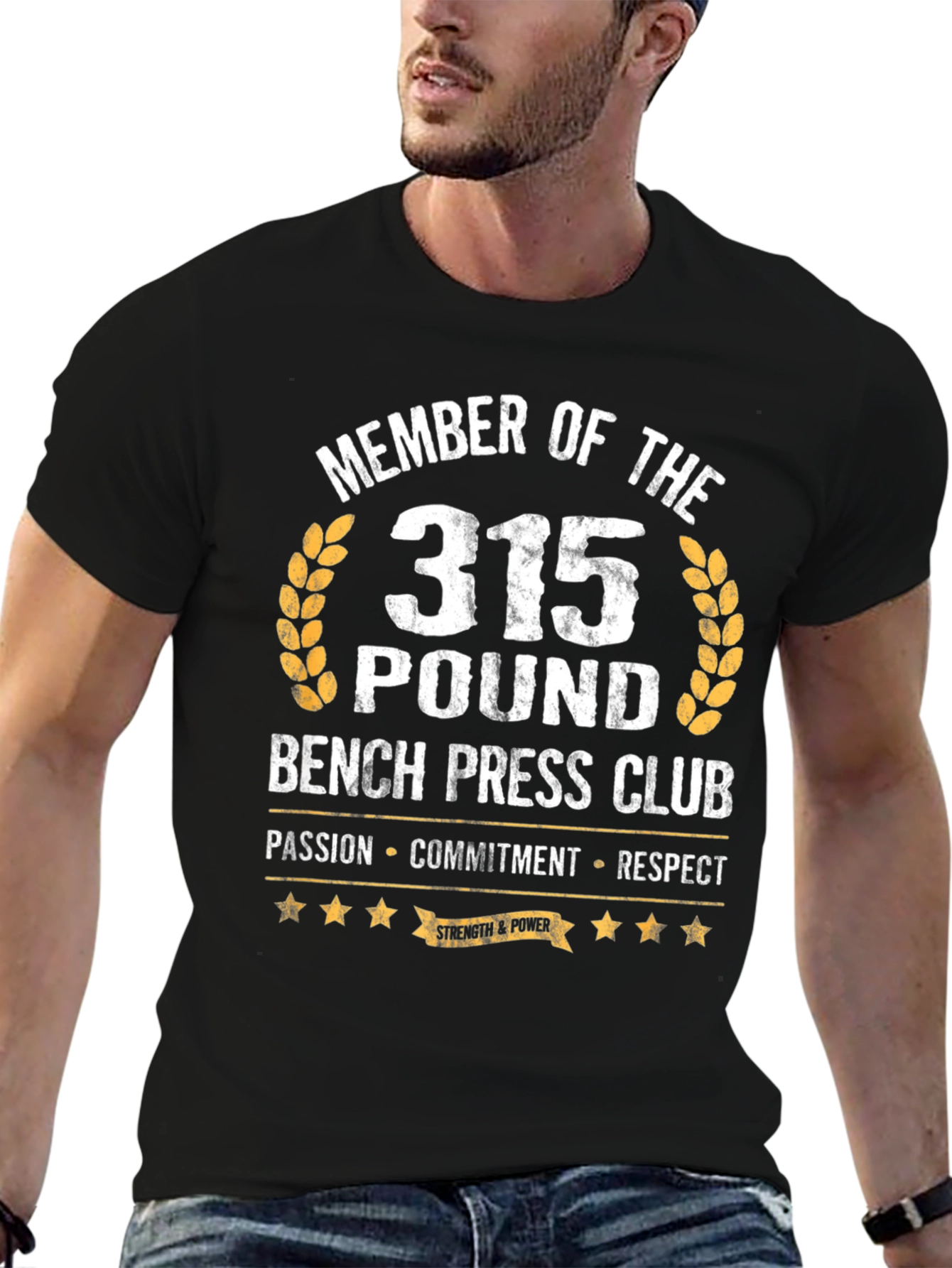 315 Bench Press Club T-Shirt - Passion Commitment Respect