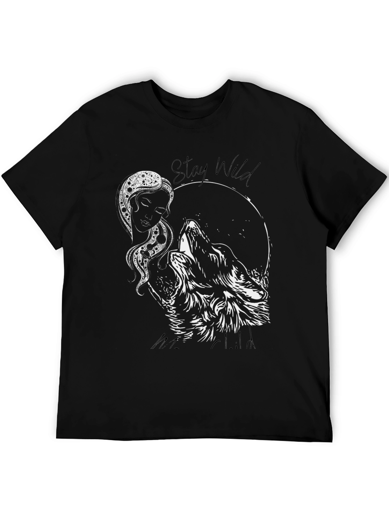 Stay Wild Moon Child Graphic Tee - Black