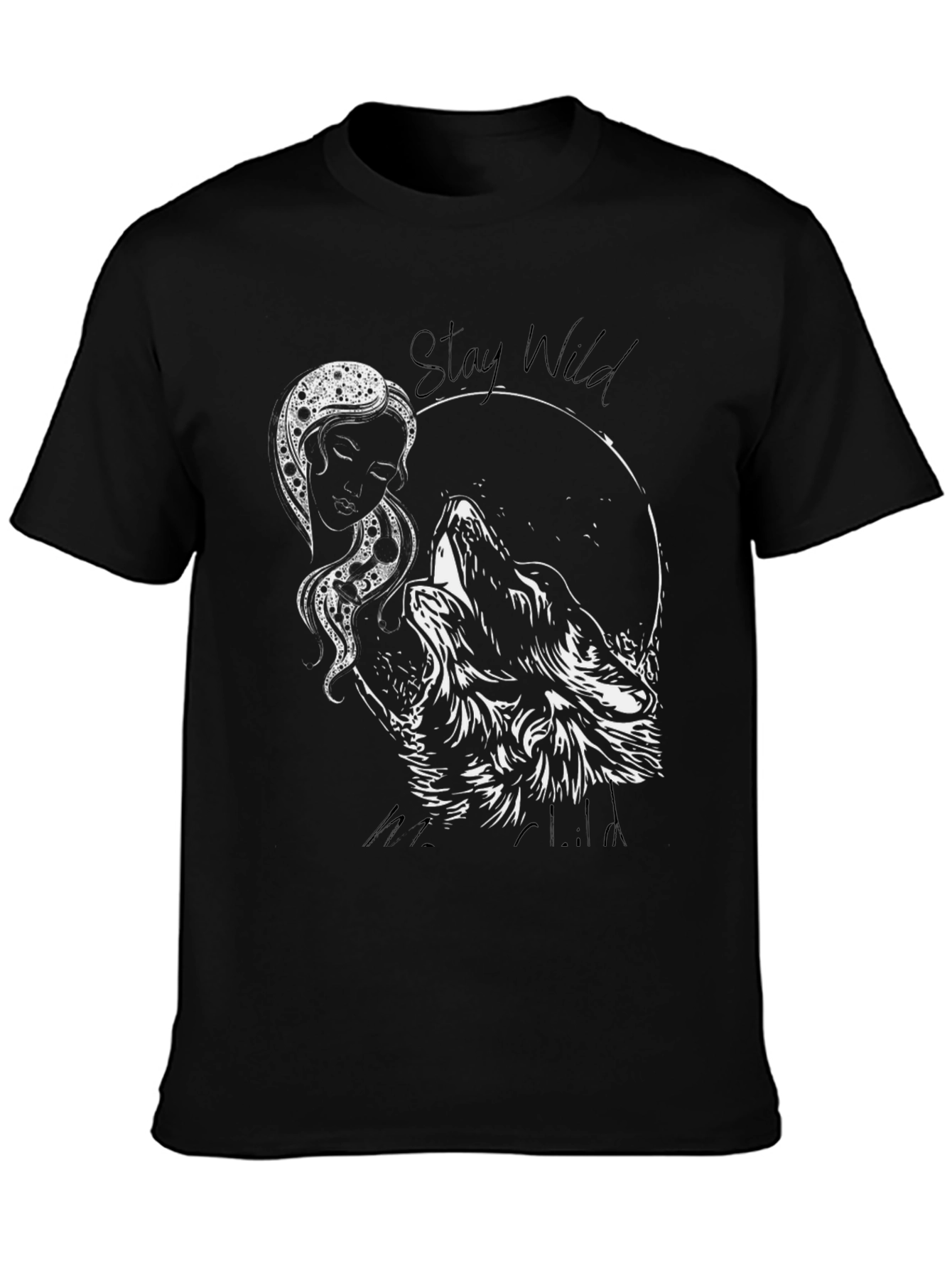 Stay Wild Moon Child Graphic Tee - Black